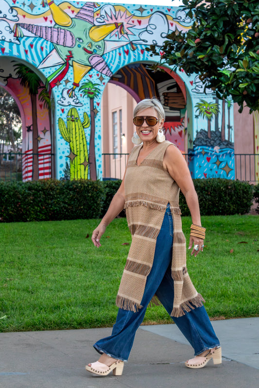 Túnica Raíces, artesanal (pieza única) - Nativa de Corazón