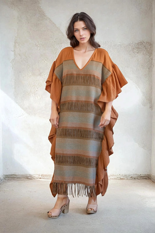 Roots Kaftan, handmade (unique piece)